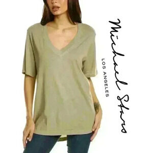 NWT Michael Stars Cyrus V-Neck High-Low Tee